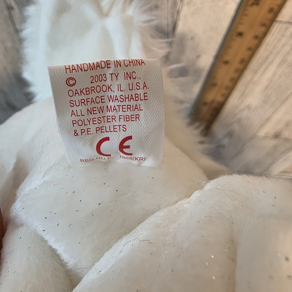 Ty Blessed White Angelic Bear with Pink Accents - Picture 3 of 4